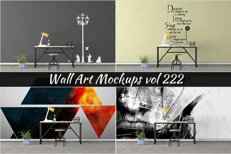 Wall Mockup - Sticker Mockup Vol 222 in Print Mockups - product preview 8