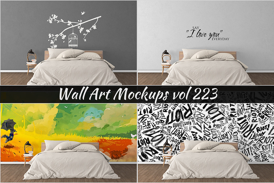 Wall Mockup - Sticker Mockup Vol 223 in Print Mockups - product preview 8