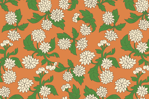 Floral pattern with chrysanthemums in Patterns - product preview 1