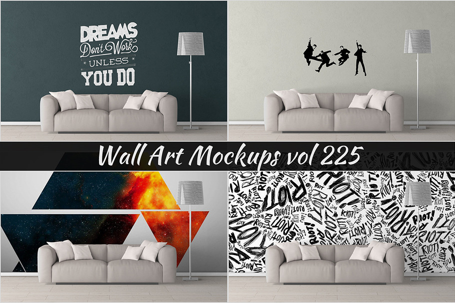 Wall Mockup - Sticker Mockup Vol 225 in Print Mockups - product preview 8