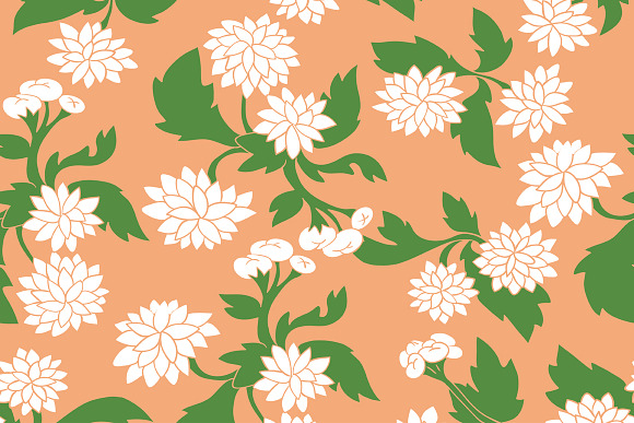 Floral pattern with chrysanthemums in Patterns - product preview 2