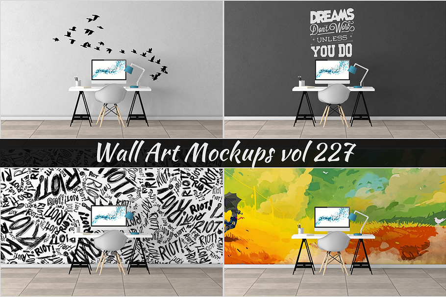 Wall Mockup - Sticker Mockup Vol 227 in Print Mockups - product preview 8