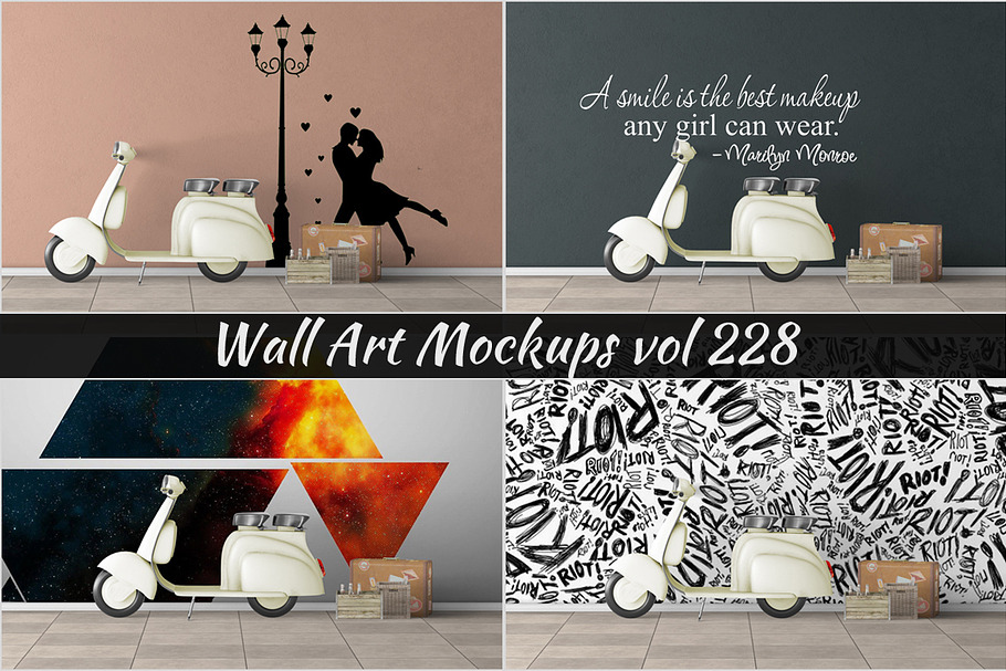 Wall Mockup - Sticker Mockup Vol 228 in Print Mockups - product preview 8