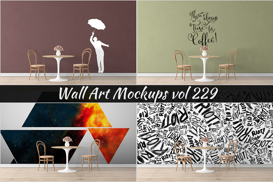 Wall Mockup - Sticker Mockup Vol 229 in Print Mockups - product preview 8