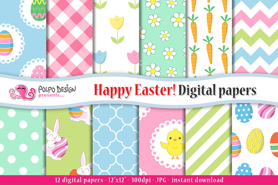 Happy Easter digital paper
