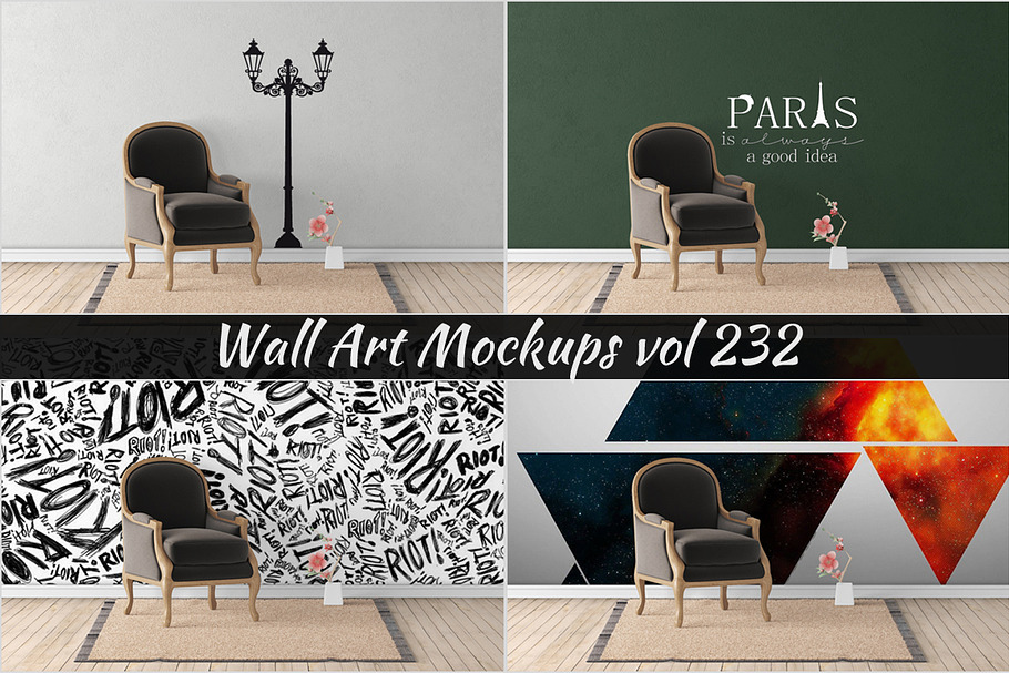 Wall Mockup - Sticker Mockup Vol 232 in Print Mockups - product preview 8