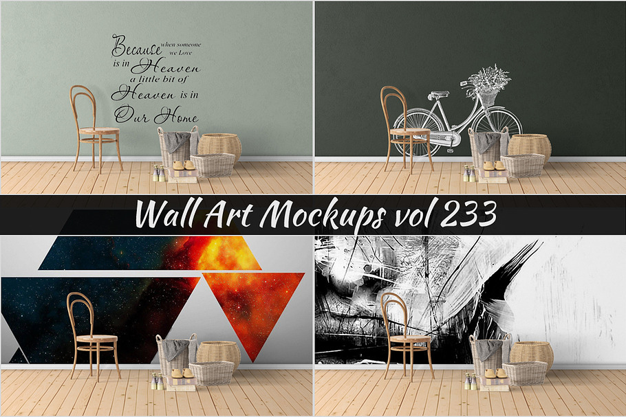 Wall Mockup - Sticker Mockup Vol 233 in Print Mockups - product preview 8