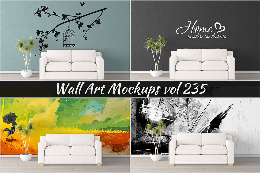 Wall Mockup - Sticker Mockup Vol 235 in Print Mockups - product preview 8
