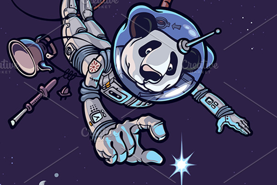 Panda the Astronaut in Illustrations - product preview 8
