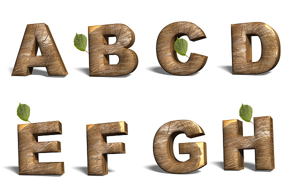 Realistic wooden alphabet in Objects - product preview 1