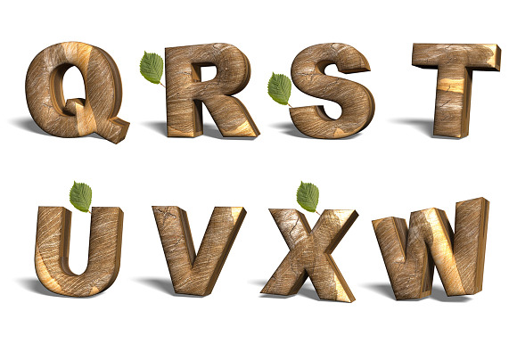 Realistic wooden alphabet in Objects - product preview 3
