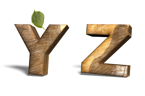Realistic wooden alphabet in Objects - product preview 4