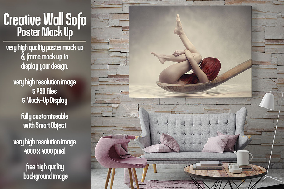 Creative Wall Poster & Frame Mock Up in Print Mockups - product preview 8