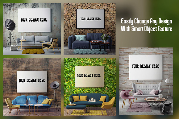 Creative Wall Poster & Frame Mock Up in Print Mockups - product preview 2