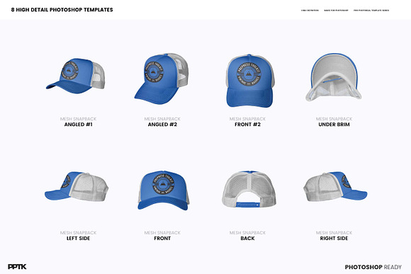 Trucker Cap Photoshop Template in Product Mockups - product preview 1