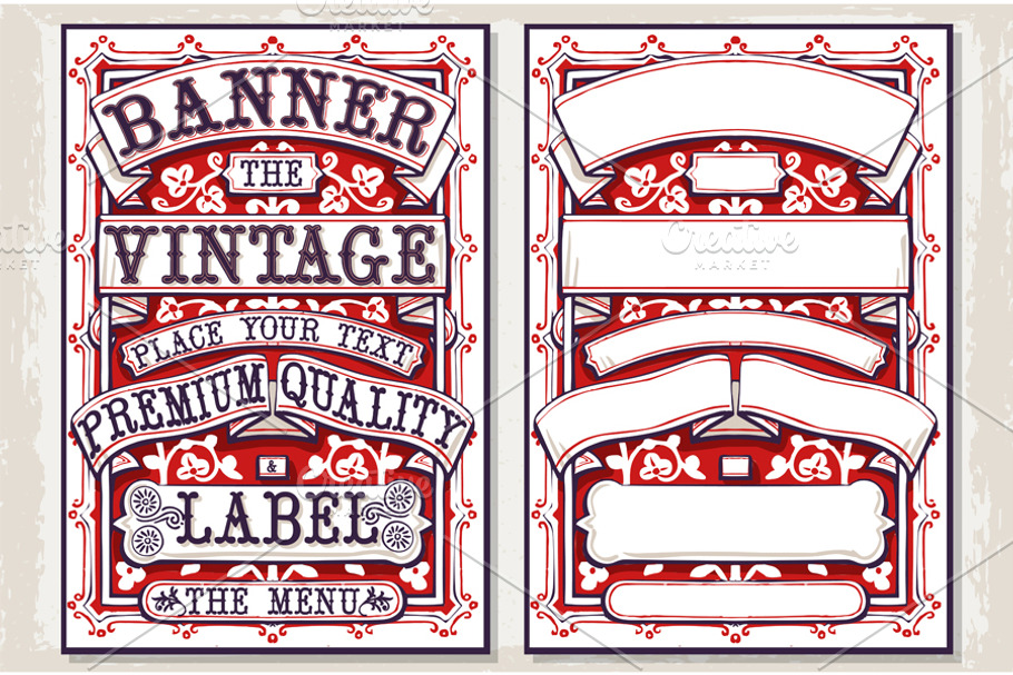 Graphic Vintage Labels and Banners in Illustrations - product preview 8