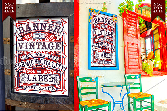 Graphic Vintage Labels and Banners in Illustrations - product preview 1