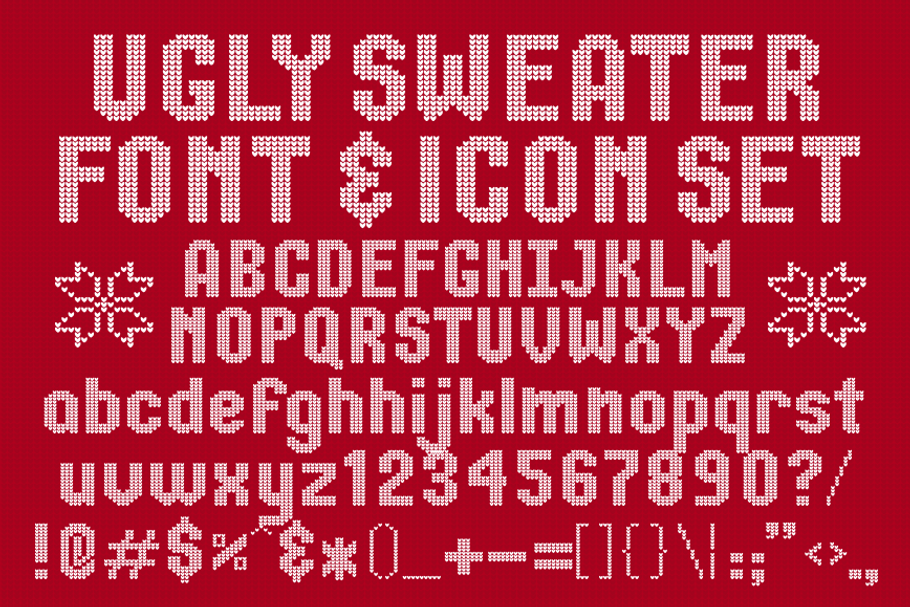 Ugly Sweater Font & Icon Set in Icon Fonts - product preview 8