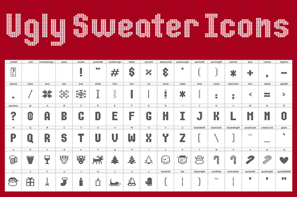 Ugly Sweater Font & Icon Set in Icon Fonts - product preview 2