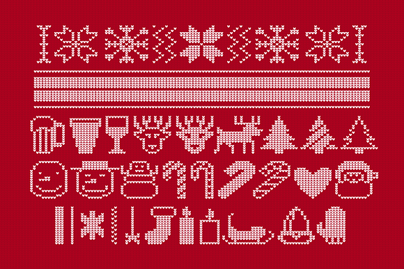 Ugly Sweater Font & Icon Set in Icon Fonts - product preview 3
