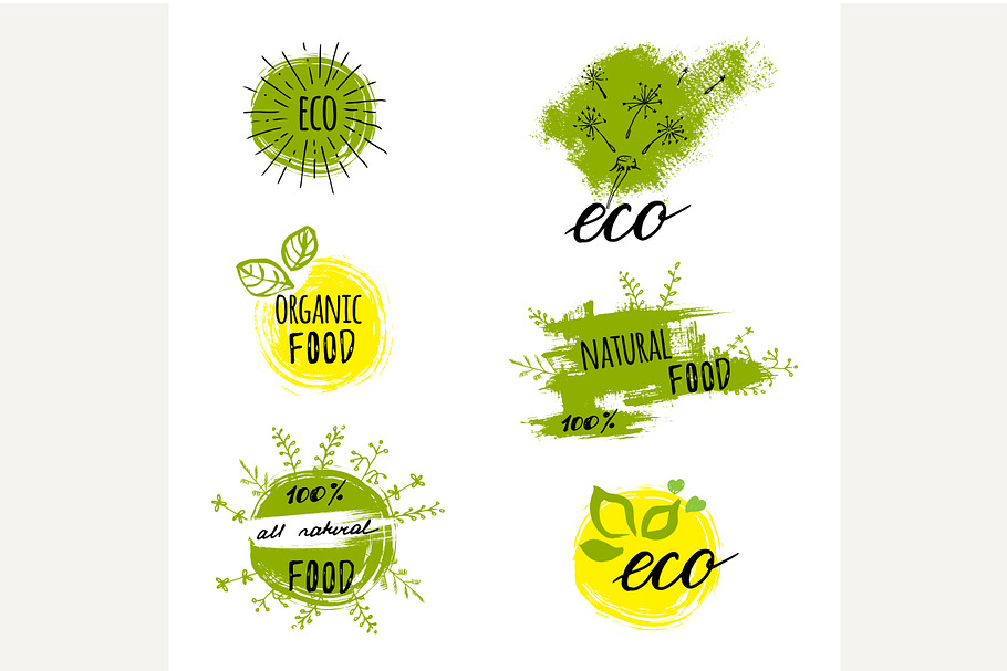 Set of bio, organic labels. in Objects - product preview 8