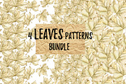 Watercolor autumn leaves 4 patterns
