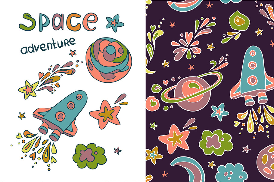 Pattern " Space adventure " in Patterns - product preview 8