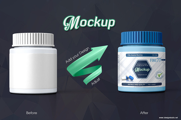 Pills Bottle Mockup in Product Mockups - product preview 2