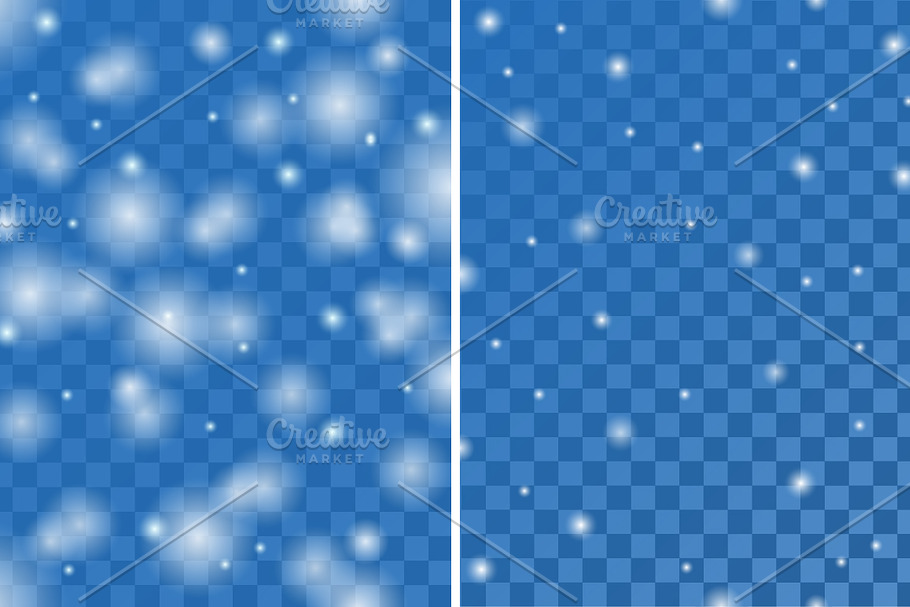 Falling snow on transparent seamless in Illustrations - product preview 8
