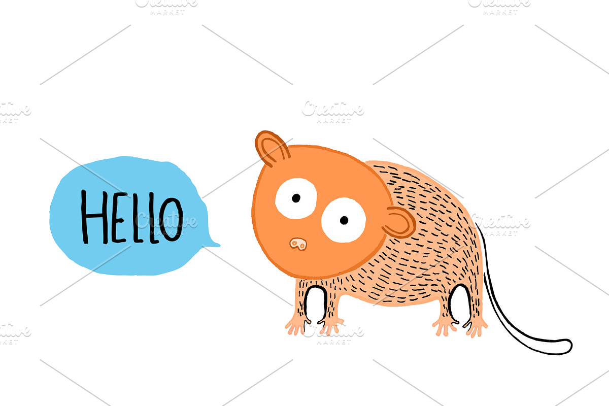 Hello Tarsius Tarsier in Illustrations - product preview 8