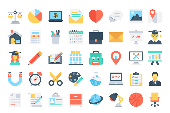 205 Flat Education Icons  in Icons - product preview 2