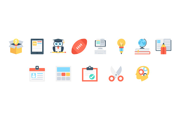 205 Flat Education Icons  in Icons - product preview 5