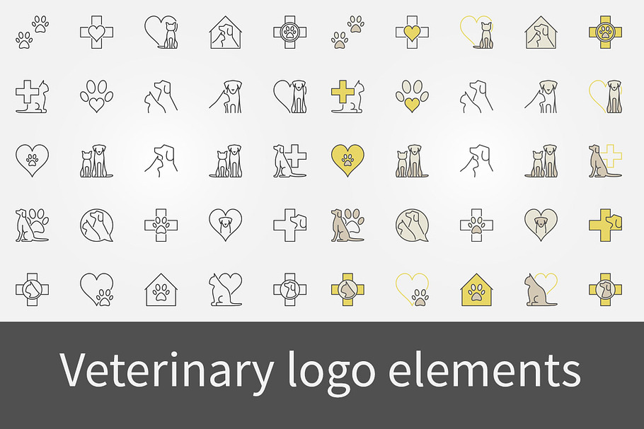 Veterinary logo elements in Logo Icons - product preview 8