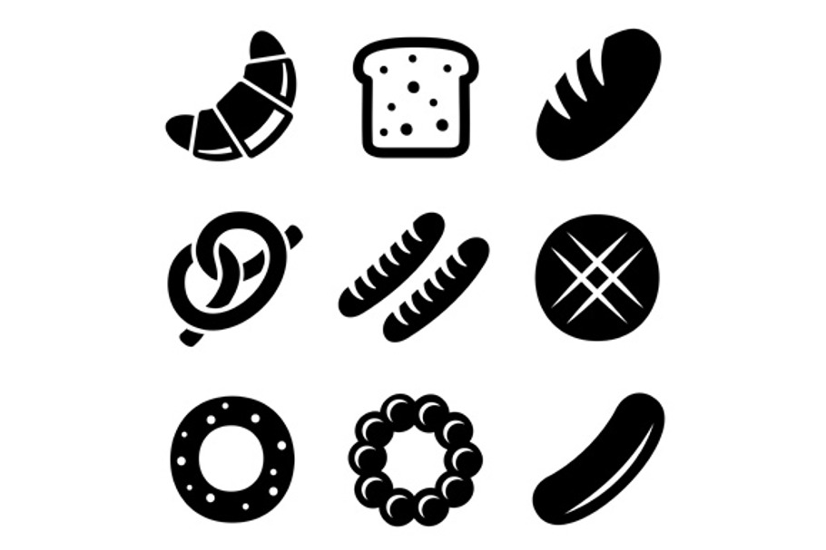 Bakery and Bread Icons Set