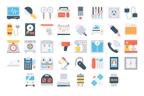 150 Flat Electronics Icons  in Icons - product preview 3