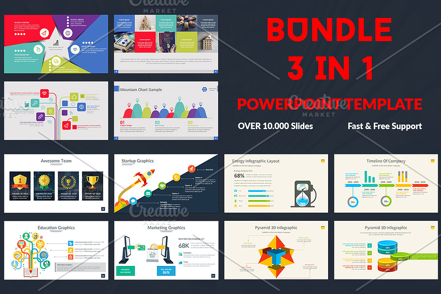 Premium Bundle 3 IN 1 Template in Presentation Templates - product preview 8