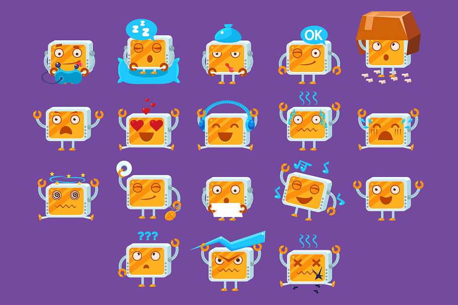 Small Robot Emoji  in Illustrations - product preview 8