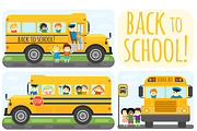 Travel automobile school bus vector