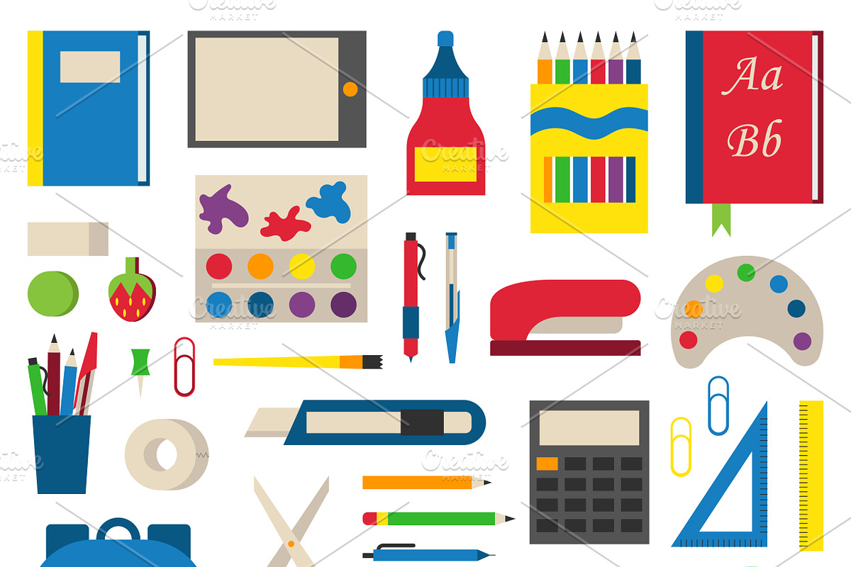 Vector individual school supplies in Illustrations - product preview 8