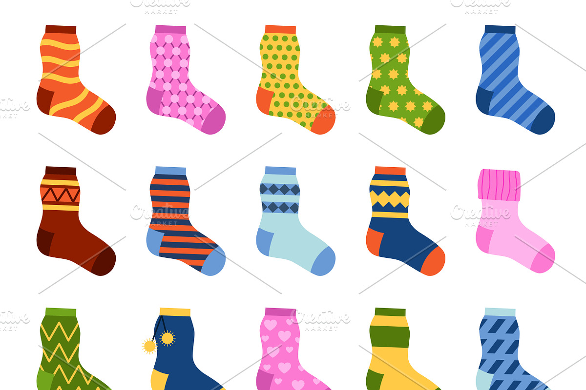 Colorful socks set vector in Illustrations - product preview 8
