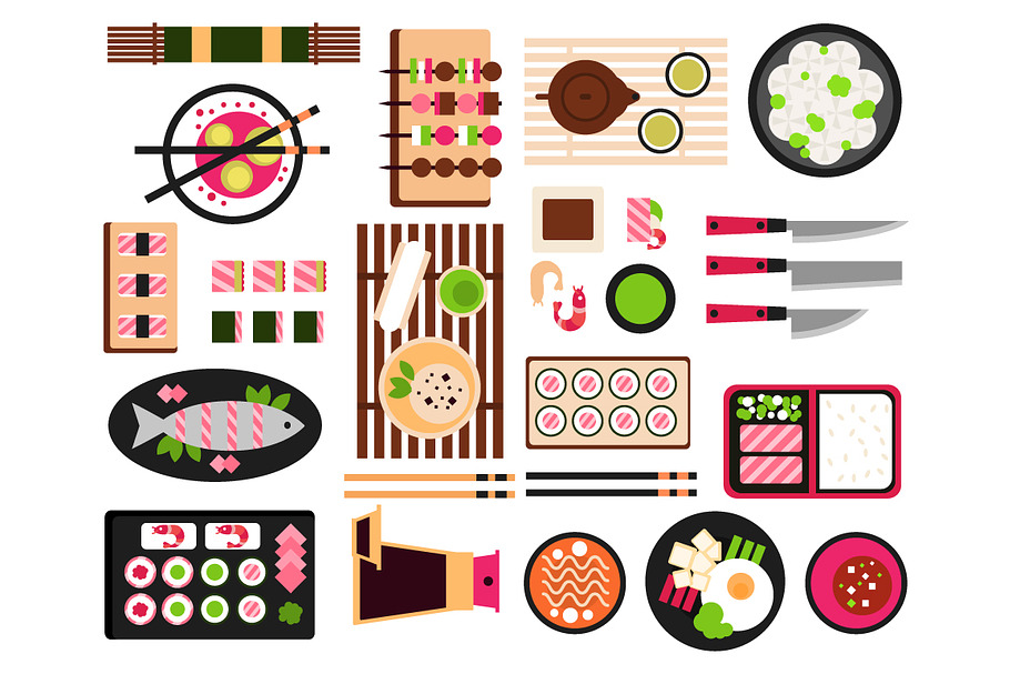 Restaurant Asian Cuisine in Illustrations - product preview 8