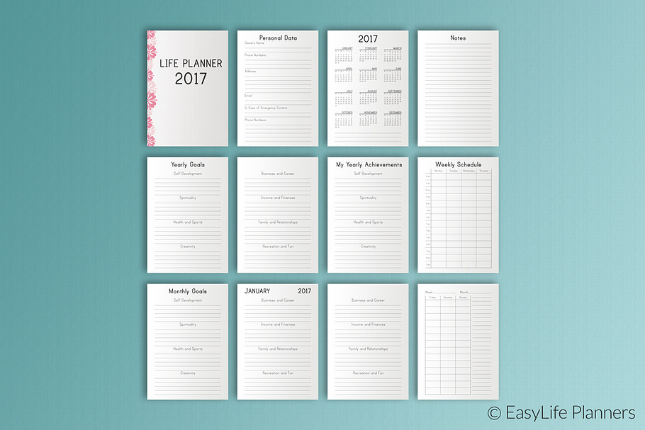 2017 Calendar A5 PDF in Stationery Templates - product preview 8