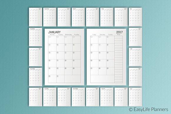 2017 Calendar A5 PDF in Stationery Templates - product preview 1