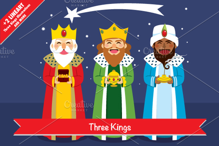 Three Kings Illustrations