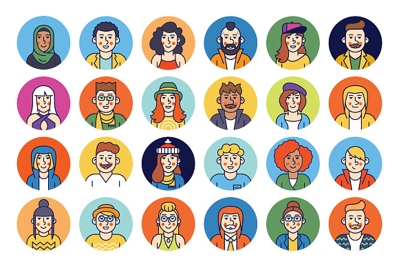 People avatars 72 line icons in People Icons - product preview 3