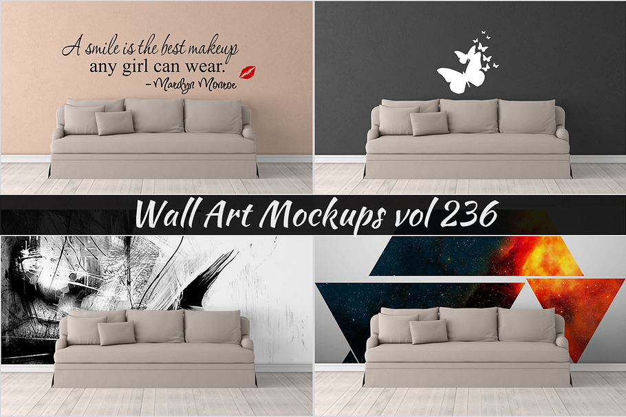 Wall Mockup - Sticker Mockup Vol 236 in Print Mockups - product preview 8
