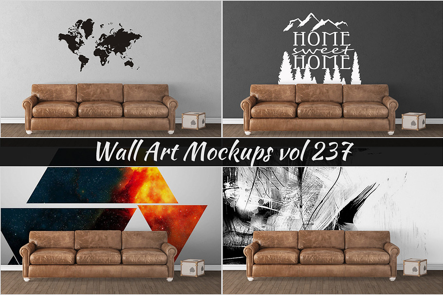 Wall Mockup - Sticker Mockup Vol 237 in Print Mockups - product preview 8