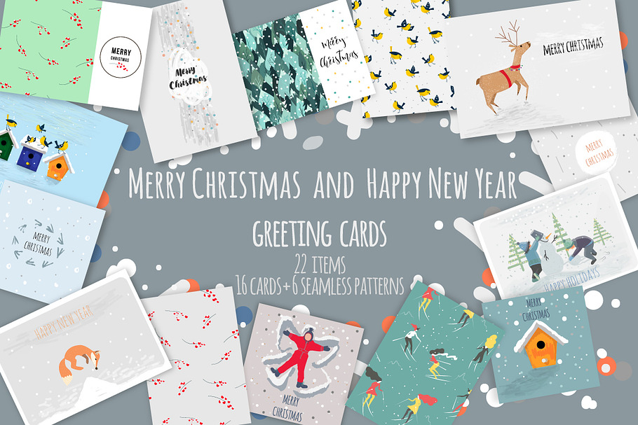 Christmas cards | vector & raster in Postcard Templates - product preview 8