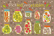 Pickled vegetables. Seamless pattern