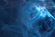 Cold blue prism and smoke abstract 3d background